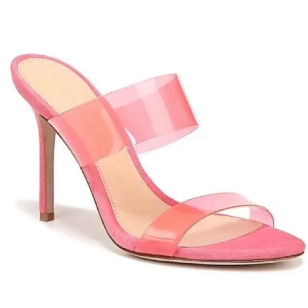 Veronica Beard Asha Pink Translucent Strapped Sandal Heels,Size 8.5 (fit like 8) - Picture 1 of 8